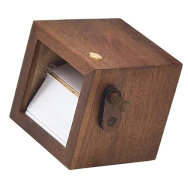 Imagem de IEUDNS Porta-retratos Flipbook Manual com Luz, Decoração de Mesa, álbum de Fotos para Festas de Aniversário E Dia Mães, Nogueira preta (8 fotos)