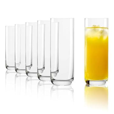 Imagem de Stölzle Lausitz Copos de cristal Highball, podem ser lavados na lava-louças, copos altos para beber, 382 g, conjunto de 6