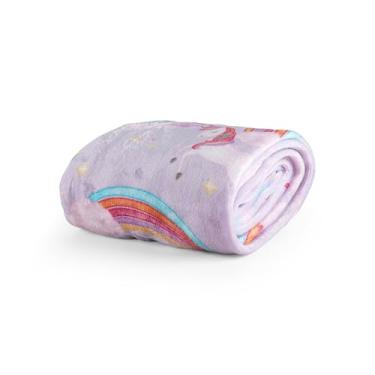 Imagem de Cobertor Manta Microfibra Solteiro 01 Peça (Toque Aveludado) (Unicornio Magico Rosa)