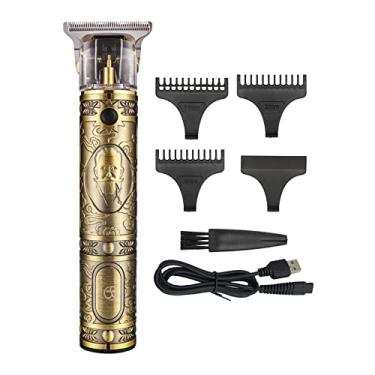Imagem de Cortadores de Cabelo Sem Fio para Homens Kit Corte Barbeiro Trimer Barba Conjunto Grooming Lâmina T Cortar Elétrico USB