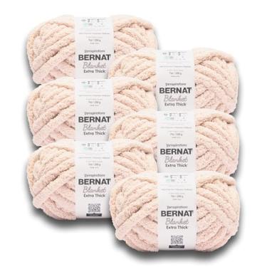 Imagem de Bernat Fio rosa extragrosso - 1 pacote de 1200 g - 100% poliéster - jumbo nº 7-144 jardas - fio grosso para tricô manual/crochê
