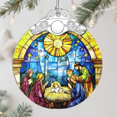 Imagem de Enfeite de Natal, decoração de árvore de Natal, ornamento cristão, presépio, decoração de casa religiosa, presentes cristãos, presentes religiosos, troca de presente, ideia de presente - padrão F