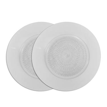 Imagem de Jogo 2 Prato Raso De Vidro Acquamarine Transparente 22,5cm Class Home