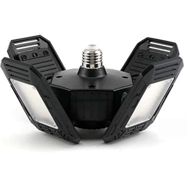 Imagem de ANYPOWK Luzes LED de garagem com sensor de movimento - 12000 lúmens 6500K luz do dia 120W, iluminação de teto de quatro folhas para organização de garagem