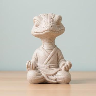 Imagem de JIALINXIA Estatueta de ioga zen para meditação de cobra criativa bege para armário de vinho de estudo estético, decoração de prateleira elegante e presente atencioso para sala de estar, bar ou