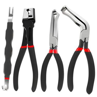 Imagem de 4 peças de alicate de desconexão elétrica para carro, ferramenta separadora de conector elétrico, ferramenta de desconexão de alicate de mangueira automotiva, estilo plugue de aba de pressão