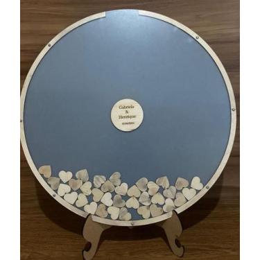 Imagem de Quadro de Assinatura Redondo Personalizado em MDF para Eventos - no-br