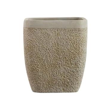 Imagem de hezhuhe2258 Macetas para plantas Vaso de flores com padrão de pedra e argila de magnésio para varanda e sala de estar para casa de jardim