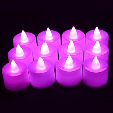 Imagem de Velas de Tealight Sem Chama LED Elétrica para Decoração Casa Festa Aniversário Casamento e Festival Fogo Fácil Usar