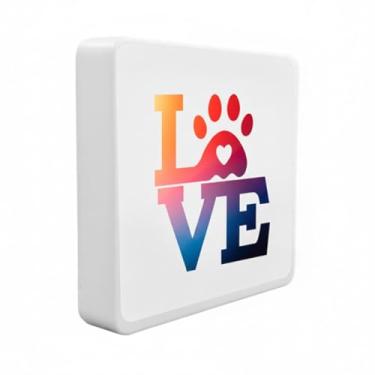 Imagem de Luminária Box Slim Love Pet USB, LED 5W, 20x18x5cm, Polietileno, Bivolt com Cabo USB 1,2m