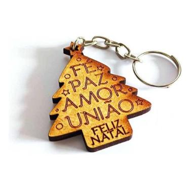 Imagem de Kit 50 Chaveiros Feliz Natal Em Mdf Texturizado Brinde (brind520) - Gr