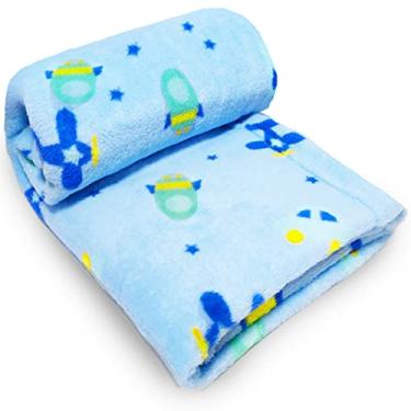 Imagem de Manta Bebe Microfibra Confort Baby Hazime Avião Azul