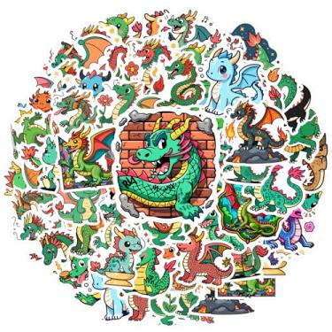 Imagem de 50 peças de adesivos fofos de fantasia de dragão adesivos de papelaria adesivos vibrantes de grafite para telefone faça você mesmo, laptop, scrapbook, bicicleta, laptop, bagagem, álbum de recortes