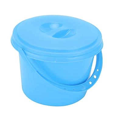 Imagem de CUOFYUNL Pincel multifuncional para banheira de plástico com 2 compartimentos, balde com paletas para mistura de cores (Balde multifuncional YJ004 azul)