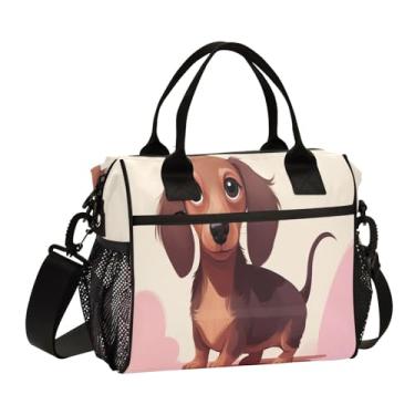 Imagem de GAIGEO Lancheira térmica Dachshund para adultos, lancheira com isolamento térmico, lancheiras escolares, M