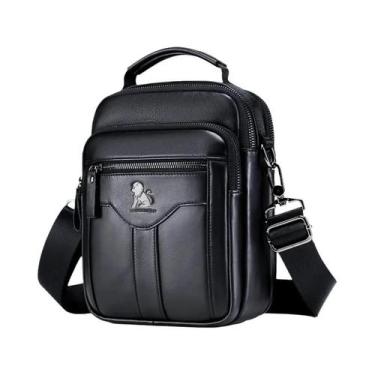 Imagem de Bolsa Transversal Masculina De Couro Retrô Da Moda, Bolsa De Ombro Em 