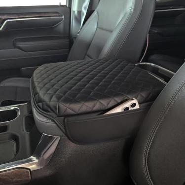 Imagem de ZAZCQIL Capa de apoio de braço para console central para GMC Sierra & Chevy Silverado 2019-2025, Tahoe & Suburban & Yukon 2021-2025, almofada de descanso de braço engrossada, acessórios de proteção