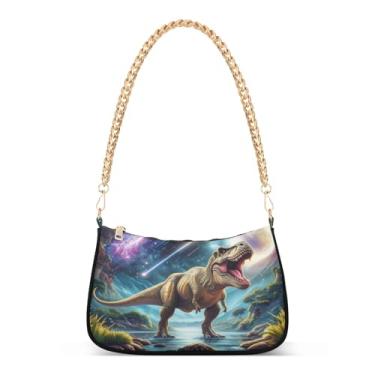 Imagem de Bolsa de ombro Majestic Tyrannosaurus Rex estampada, bolsa feminina Hobo, bolsa clutch moderna para todos os dias e à noite