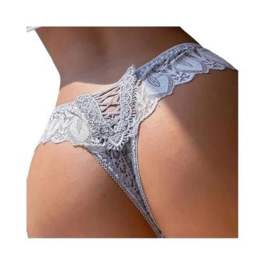 Imagem de Calcinha G String Transparente De Renda De Cintura Baixa Para Mulheres