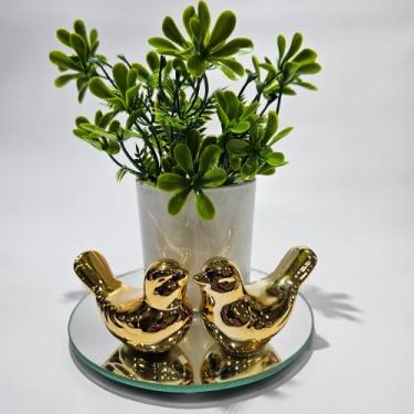 Imagem de Vasinho floral com bandeja redonda e passarinhos de porcelana - RA nva