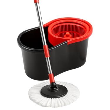 Imagem de Mop Giratório Cintrífuga 360° Alta Performance Balde 8 Litros Esfregão Microfibra Lavável