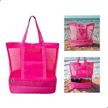 Imagem de Bolsa de Praia Piscina Academia Piqueniques Com Compartimento Térmico (Rosa)
