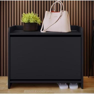 Imagem de Sapateira Multiuso Slim Organizadora para Calçados com Banco | Hall, Entrada e Closet(AREZZO PRETO)