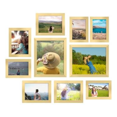 Imagem de iRahmen Conjunto de 10 molduras de colagem, decoração de parede para montagem ou exibição de mesa, conjunto de molduras para galeria de fotos de família - vários tamanhos, incluindo dois 20 x 25 cm