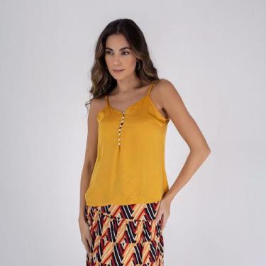 Imagem de Regata susie alcinha botões feminino - Susie Modas, Amarelo, G, 10 uni
