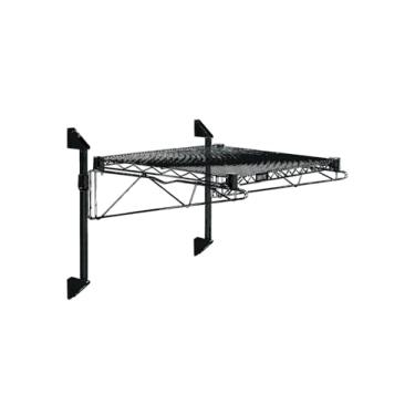 Imagem de Quantum Storage Systems WC14-CB2154BK Suporte de parede de prateleira única em cantilever resistente com (2) suportes de montagem cor preta