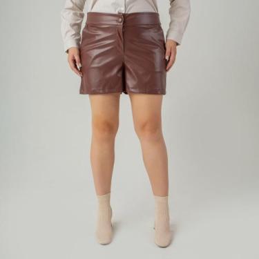 Imagem de Shorts susie curto couro feminino - Susie Modas, Marrom, G2