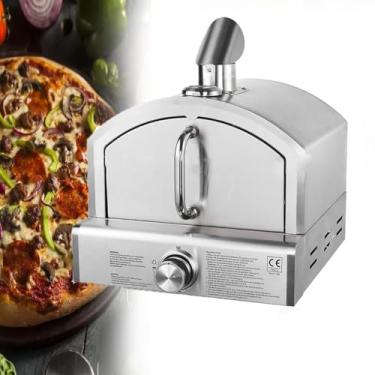 Imagem de Forno De Pizza A Gás Portátil Para Uso Externo, Churrasqueiras Ao Ar Livre, Seletor De Controle De Calor Ajustável, Queimador, Pedra E Mangueira Reguladora - Assa Pizza De 12 Polegadas Em 60 Segundos