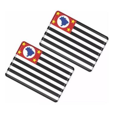 Imagem de Par Adesivos Bandeira São Paulo Carro Moto Resinado Bd55 - STARPAC