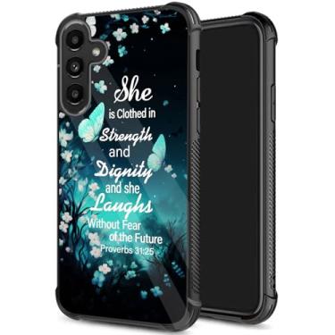 Imagem de JHYYTUJTYP Capa para Galaxy S25 FE, textura de pneu antiderrapante, capa protetora de TPU macio à prova de choque antiarranhões para Samsung Galaxy S25 FE 6,7 polegadas, versículo bíblico provérbios