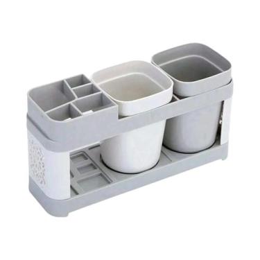 Imagem de Suporte Para Escovas De Dente De Casal Com Copos De Enxágue, Conjunto 