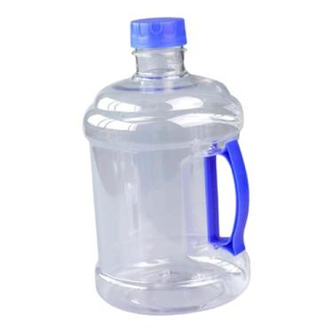 Imagem de menolana Garrafa de água reutilizável, versátil, 3L, em PET, com alça, fácil de segurar, com tampa, cantil/balde de água para cerimônias, carro e cozinha, Azul Claro