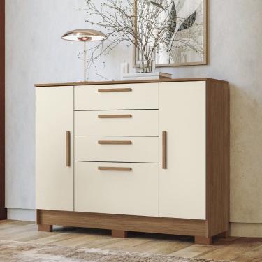 Imagem de Comoda 4 Gavetas 2 Portas com Pes Pinhais 2.4 Santos Andira