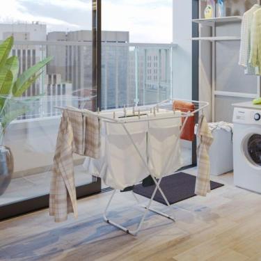 Imagem de Varal Para Apartamento Com Abas Pequeno Branco Cs00ca140b - Brasforma