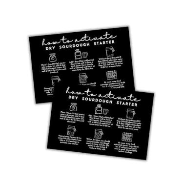 Imagem de Lashicorn How To Activate Dry Sourdough Bread Cartões de instruções para iniciantes pacote com 30 10 x 15 cm para fermentação de padeiros artesanais Dicas e truques DIY