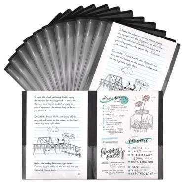 Imagem de FINGERINSPIRE 24 pastas de plástico resistente com bolsos internos 24 x 29 cm durável PP pasta organizadora de trabalho pastas de bolso pretas para documentos de escritório, design resistente a rasgos