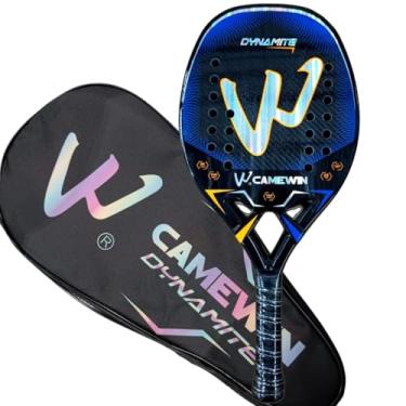 Imagem de Raquete Beach Tennis 100% Fibra De Carbono 3K BLACK EVA PRO - Original CAMEWIN - no Brasil - com Nota Fiscal ((DYNAMITE BLACK BLUE))