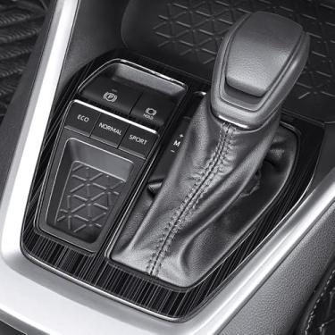 Imagem de MbenRundy Moldura protetora para painel de mudança de marchas do console central preto para Toyota RAV4 2020-2025 Guarnição da capa protetora de controle central para RAV 4 RAV-4 Acessórios interiores