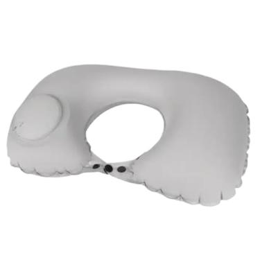 Imagem de Travesseiro de Viagem Inflável Automático para Avião Almofada Cervical Leve e Portátil(CINZA)