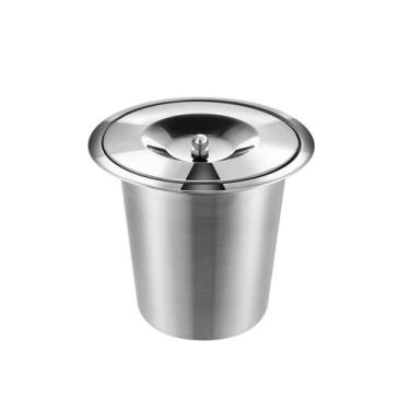 Imagem de Lixeira Embutir 3 Litros Tampa Inox Polido Balde Alumínio - Ecobin