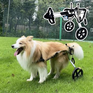 Imagem de Cadeira de rodas extra grande ajustável para cães idosos com deficiência - Auxiliar de mobilidade leve de 2 rodas para pernas traseiras, suportes de suporte para animais de estimação (tamanho M)