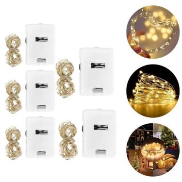 Imagem de 5 Fio De Fada 30 LEDs Luz a Bateria 3 Funções Amarelo - Hxt