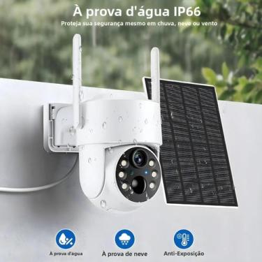 Imagem de Câmera Solar Sem Fio De 4MP Para Exteriores, Wi-Fi HD 1080P, Detecção 