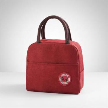 Imagem de Necessaire Térmico Porta-Marmita Fitness 2 L – Lancheira Marmiteiro Isolada, Impermeável, Reutilizável e Compacta | Ideal para Academia, Trabalho, Viagem e Dia a Dia (Bordô)