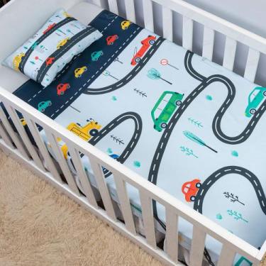 Imagem de Jogo de Lençol 3 Peças Bebê Berço Americano Nacional Infantil Fronha E