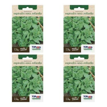 Imagem de Kit 4 Sementes Espinafre Nova Zelândia Para Horta Muda Vasos - Topseed